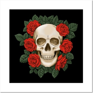 Skull and Roses Posters and Art